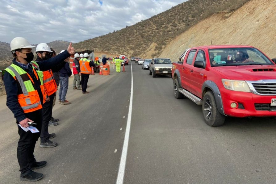 Mejoramiento Ruta D 605: MOP rehabilita tránsito en cuesta Los Mantos